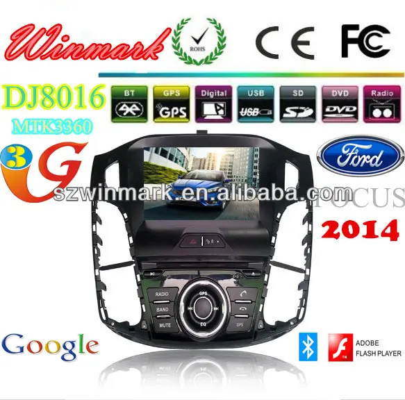 Win CE 6.0 Ford Focus multimedias del coche de la pantalla táctil con cuatro núcleos y CAN-BUS, USB, BT, GPS, Radio, 3G, TDT, AU