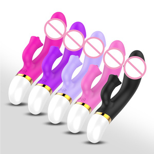 NEZEND Mainan Seks Wanita Silikon 2 In 1, Vagina Wanita Kelinci Bergetar Dildo Vibrator Pemijat Dildo - Product Image 2