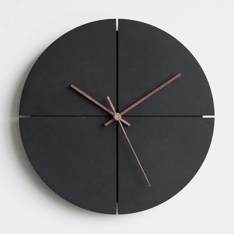 חדש עיצוב העיר העתיקה בית תפאורה שעון אופנה קצר עץ שחור טבעת שעון לבית/משרד