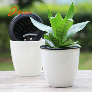 Usine gros pas cher jardin forme ronde petit le paresseux auto arrosage en plastique pot de fleur - Product Image 1