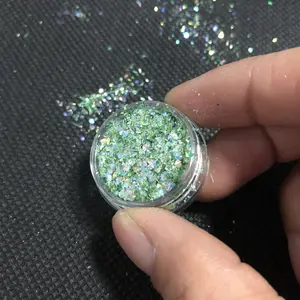 Atacado preço hexágonos muito finos glitter holográfico para impressão de unhas e roupas