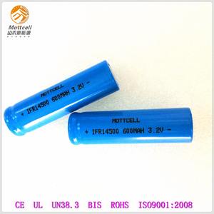 Baterías recargables lifepo4 IFR 14500 600 mAh 3.2 V para la gama alta de productos digitales - Product Image 5