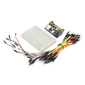 Okystar OEM/ODM MB102 830 Tie Titik Solderless Papan Tempat Memotong Roti + Power Supply Modul + 65 Pcs Kabel Jumper Kit