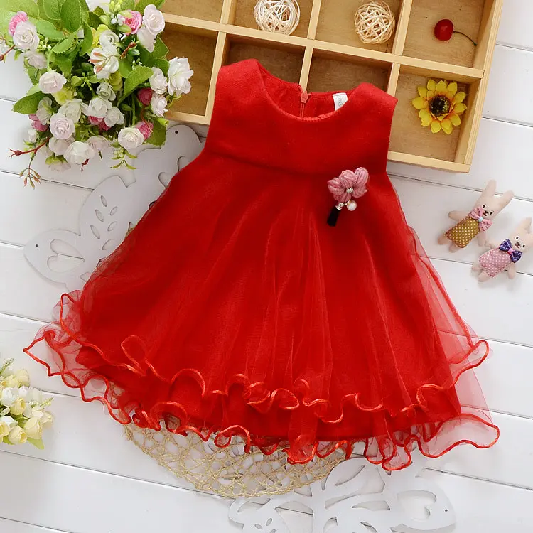 Hao Baby 2022 New Korean Children Clothing Cute Hot And Velvet Winter Skirt Mink Brooch Kid Girl Princess Dress