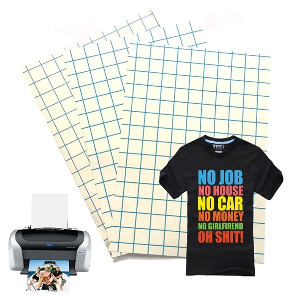 Bonne qualité foncé bon flexible pour coton t-shirts tissu avec imprimante à jet d'encre A4 taille papier de transfert de chaleur foncé