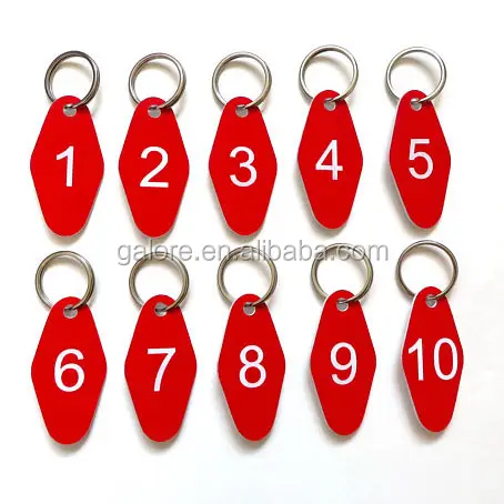 GK125 numbers round plastic key tags