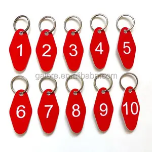 GK125 numéros rond porte-clés en plastique