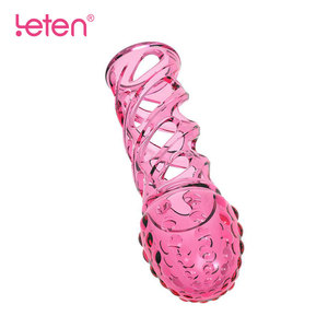 Klitoris G-Punkt Stimulation <span class=keywords><strong>Sex</strong></span> Zeit verlängerung Spiked Hollow Hollow-Carved Design Weiche Silikon Dildo hülle für Männer - Product Image 4