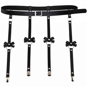 Ceinture de jarretière en cuir <span class=keywords><strong>pour</strong></span> femmes <span class=keywords><strong>et</strong></span> hommes sexy <span class=keywords><strong>pour</strong></span> <span class=keywords><strong>bas</strong></span>, nœud fait à la main, costume punk, tenue, ceinture de taille ronde - Product Image 6