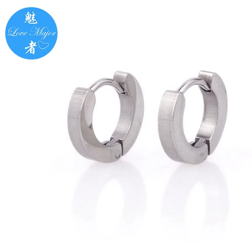 2mm geniş moda mücevher paslanmaz çelik takı hugearrings küpe boş gravür tasarım