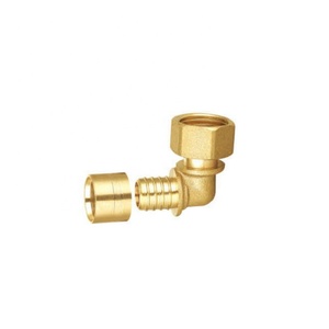 Conector de Codo Deslizante de Latón Forjado de 16 mm para Tubería PEX - Product Image 1