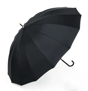 클래식 23 인치 8K 골프 우산 맞춤형 로고 가죽 핸들 광고 및 상점 용 반자동 자동 자동 열기