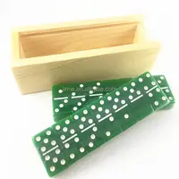 Promozionale acrilico mini gioco di domino set con scatola di legno, personalizzato mini domino set