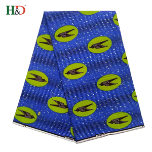 H & D Garanti Néerlandais Personnalisé Coton <span class=keywords><strong>En</strong></span> Gros Mousseline de Soie Bleu Africain Wax Prints <span class=keywords><strong>Tissu</strong></span> - Product Image 1
