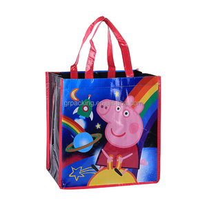 Diseño encantador cerdo impreso pp tejida reciclar animal bolsa de compras - Product Image 5