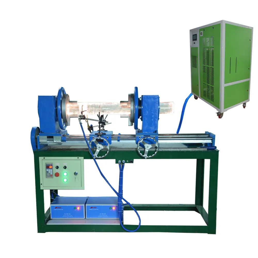 high purity larger od size borosilicate quartz glass tube blowing sealing machine