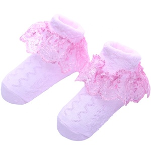 Pretty Big Flower <strong>Lace</strong> Ruffle Cotton Baby <strong>Socks</strong> - Product Image 2