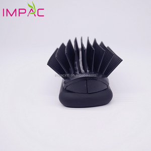 Top Grade Soft Touch rivestimento in gomma nove file di plastica nera spazzola per capelli uomini - Product Image 5