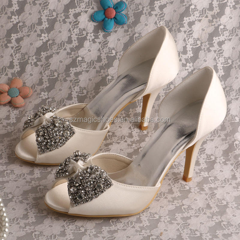 Fast Shipping Crystal Open Toe High Heel Shoes Wedding