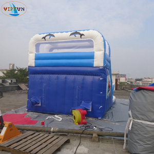 Tobogán temático <span class=keywords><strong>de</strong></span> elfo mágico azul inflable comercial, tobogán acuático <span class=keywords><strong>de</strong></span> salto con piscina para Parque <span class=keywords><strong>de</strong></span> Atracciones - Product Image 5