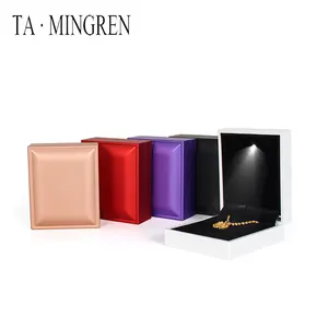 Groothandel elegante oorbellen sieraden doos led licht sieraden doos cajas para joyas