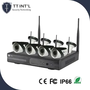 Home An Ninh HD H.264 P2P 960 P 4ch Wifi Kits với 1 cái DVR & 4 cái Bullet P2P Không Dây 1080 P HD IP CCTV Security máy ảnh