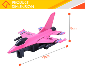 สีชมพูสีขาวสีเหลืองดึงกลับโลหะ Diecast โลหะของเล่น Fighter Plane - Product Image 4