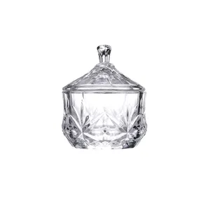 Tarro <span class=keywords><strong>de</strong></span> azúcar <span class=keywords><strong>de</strong></span> cristal brillante <span class=keywords><strong>de</strong></span> diseño elaborado <span class=keywords><strong>de</strong></span> alta calidad, caja <span class=keywords><strong>de</strong></span> cristal <span class=keywords><strong>de</strong></span> caramelo con tapa - Product Image 1