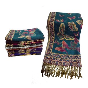 Sciarpe da Donna 100% Poliestere, Pashmina Invernale Grande con Motivo a Farfalla - Product Image 1