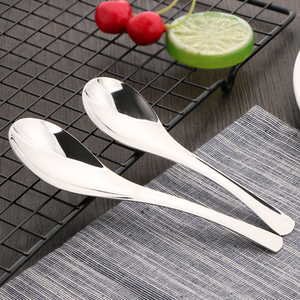 Cucharas De Acero Inoxidable Mirror Polish Dinner Big Round 304 cucchiaio da minestra in acciaio inossidabile - Product Image 3