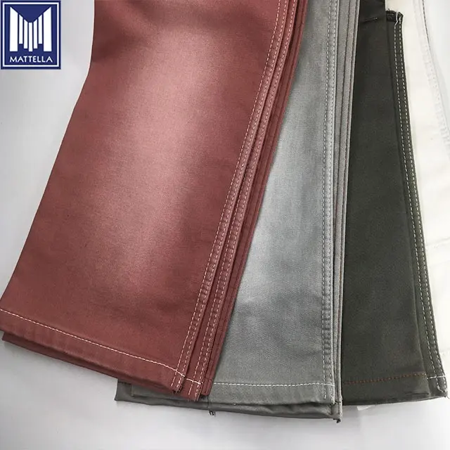 K9160 quality density red green gray coloured cotton polyester spandex blend elastic stretch french terry fake knit denim fabric
