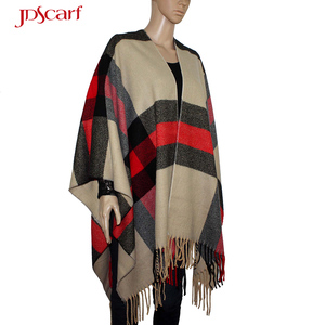 Autunno-inverno per le <span class=keywords><strong>donne</strong></span> <span class=keywords><strong>poncho</strong></span> scialli plaid caldo <span class=keywords><strong>poncho</strong></span> - Product Image 4