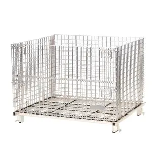 Palet Dilipat Kotak/Lantai Susun Palet/Wire Mesh Container Retail