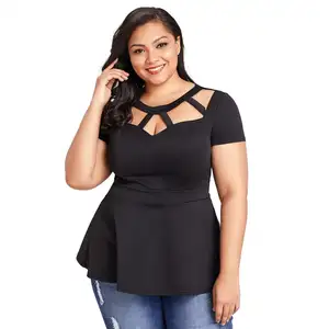 Roupas femininas plus size, 2018, vazadas, blusa feminina, roupas baratas para mulheres gordas