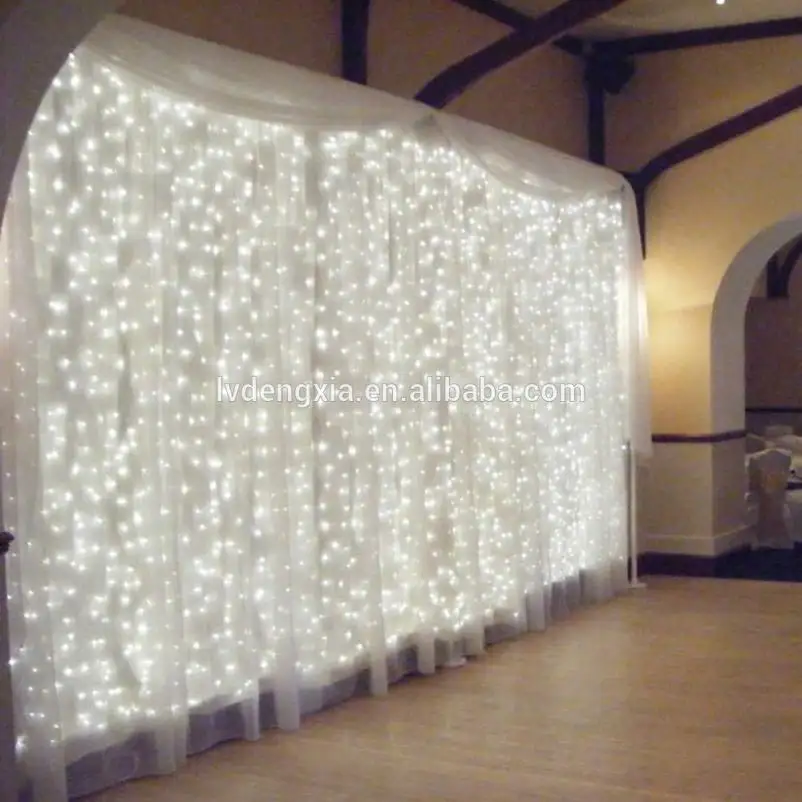 Tirai Jendela Es 3M LED String Lampu 8 Mode untuk Pesta Pernikahan Rumah Patio Rumput Natal Taman Outdoor Indoor