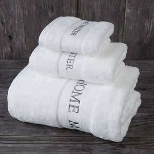 Offre Spéciale luxe 5 étoiles hôtel bain douche 100 coton blanc couleur serviette ensemble 3 pièces pour hôtel utilisé serviettes - Product Image 2
