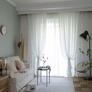 New Phong Cách Bắc Âu <span class=keywords><strong>Net</strong></span> Đỏ Khâu Linen Rèm Full Shade Vải Sheer <span class=keywords><strong>Voile</strong></span> Organza Cho Rèm Vải - Product Image 3