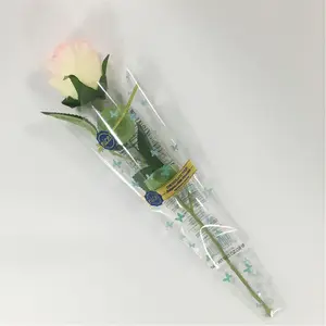 回收 Bopp Cpp 塑料鲜花袖子为单一玫瑰