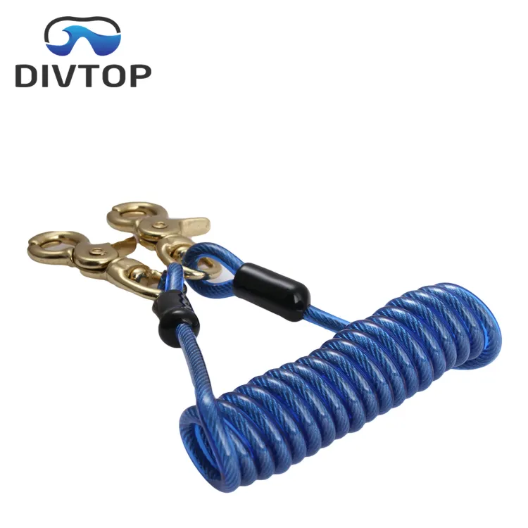 OEM Wholesale Plastic spring wire coil tool lanyard with Quick Release Locking diving accessory