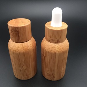 Venta caliente de bambú madera serie 10 ml 15 ml 30 ml esencial aceite de oliva tapa de vidrio cuentagotas - Product Image 1