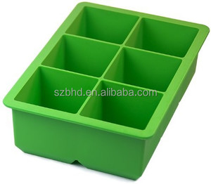 Perfetto Da Cucina Grande di Ghiaccio Vassoio del Cubo di Ghiaccio Del Silicone Della Muffa Fare 6 Cavità Jumbo del Cubo di Ghiaccio Per Le Bevande Fresche