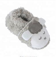 Chaussures de bébé fille et garçon en peluche à semelle souple chaussures pré-marcheur en velours corail dessin animé bébé