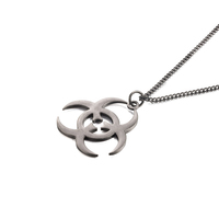 Collier pendentif en acier inoxydable avec symbole Biohazard de la série Resident Evil pour femmes et hommes tendance