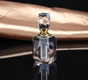 Perfume de vidro transparente, garrafa de cristal vazia