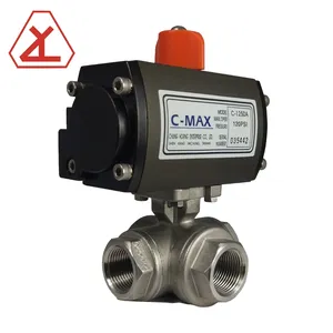 4นิ้ว3ทางน้ำนิวเมติกวาล์วควบคุม Actuator