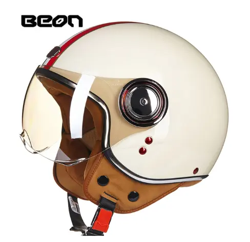 BEON ECE aprovado Motocicleta Capacete Chopper 3/4 Open Face Vintage Capacete Moto Casque Casco Capacete para Homens Mulheres