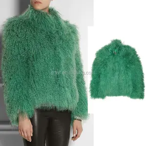 YR690-Chaqueta de piel de cordero mongol para mujer, chaqueta de invierno de alta calidad, colores personalizados