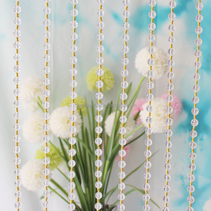 Decoración <span class=keywords><strong>de</strong></span> <span class=keywords><strong>la</strong></span> boda <span class=keywords><strong>oro</strong></span> semilla granos del espaciador <span class=keywords><strong>de</strong></span> acrílico claro filamentos redondos piezas <span class=keywords><strong>de</strong></span> decoración del hogar - Product Image 4