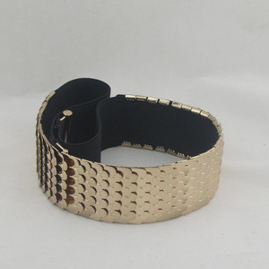 4.5cm de largeur écailles de poisson deux pièces boucle articulée bande élastique grande ceinture en métal - Product Image 2