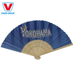 Business Gift Promotional Bamboo Fabric Hand Fan Printed As Gift